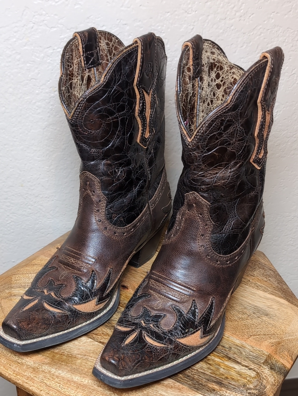 Ariat Dahlia Dark Brown Leather Western Cowboy Boots